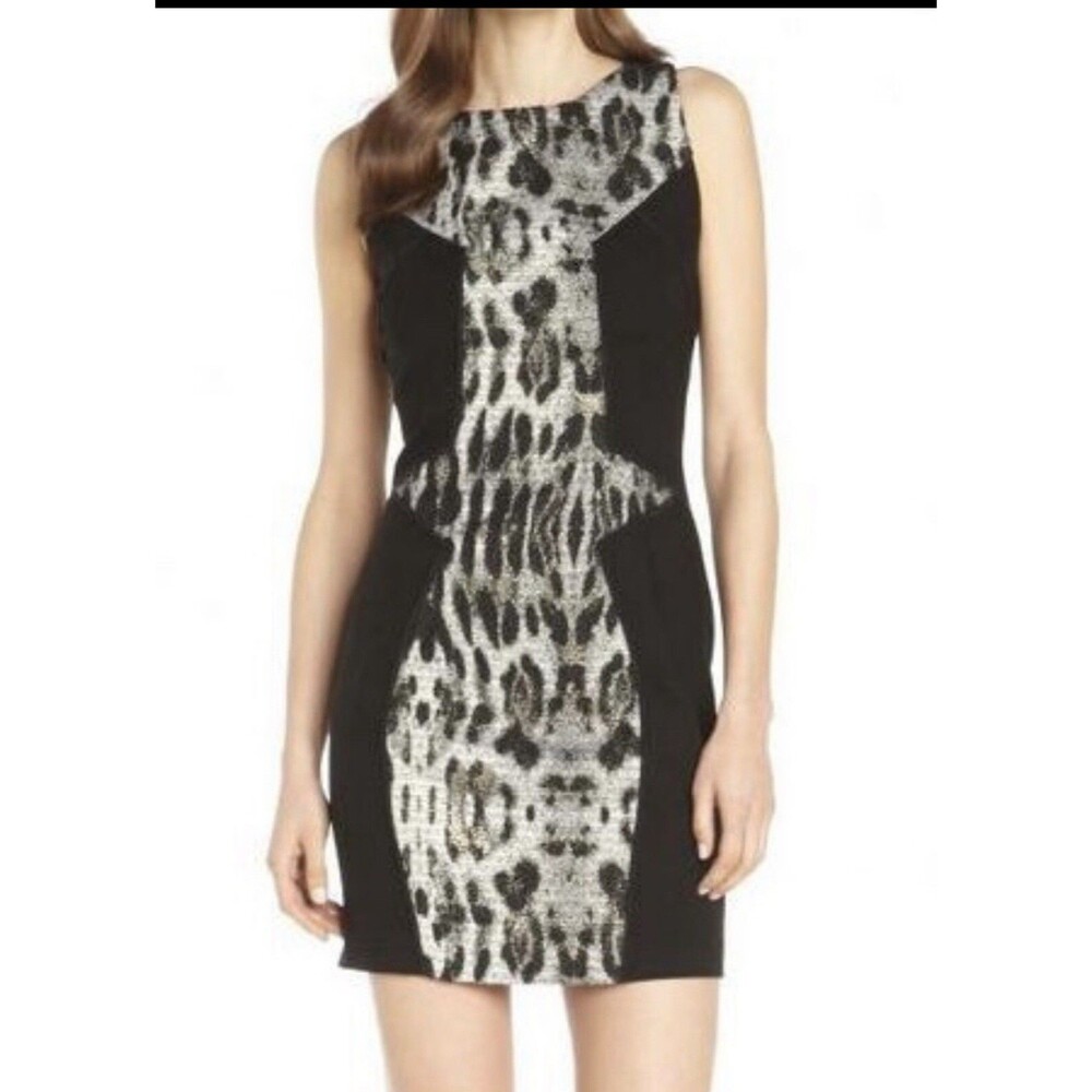 Rebecca Minkoff Moulin Sheath Mini Dress Size 2 Stretch Animal Print Sexy $298